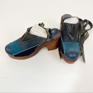 Free People Into the Patchwork Clogs Size 37 Blue